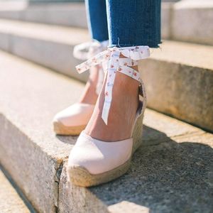 Gal meets glam x margaux blush pink espadrille wedge sandal